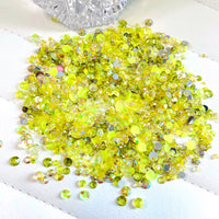 2-6mm Mixed Yellow, Citrine Resin Jelly Round Flat Back Loose Rhinestones #57 - 5000pcs