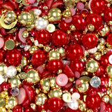 2-10mm Mixed Pearls and Rhinestones Resin Round Flat Back Loose Pearls #59 - 2000pcs