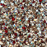 2-6mm Mixed Red, White, Bronze, Clear AB Resin Jelly Round Flat Back Loose Rhinestones #17 - 5000pcs