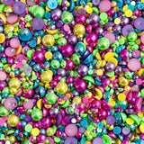 2-10mm Mixed Pearls and Rhinestones Resin Round Flat Back Loose Pearls #88 - 2000pcs