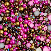 2-10mm Mixed Pearls and Rhinestones Resin Round Flat Back Loose Pearls #89 - 2000pcs