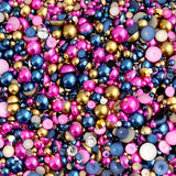 2-10mm Mixed Pearls and Rhinestones Resin Round Flat Back Loose Pearls #87 - 2000pcs