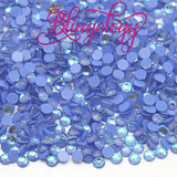 Denim Blue Luminous Glass Round Flat Back Loose Rhinestones