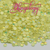 Yellow Opal Luminous Glass Round Flat Back Loose Rhinestones