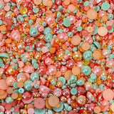 2-10mm Mixed Pearls and Rhinestones Resin Round Flat Back Loose Pearls #92 - 2000pcs