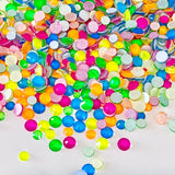 SS6-SS20/2-5mm Neon Pink, Yellow, Green, Orange, Blue Glass Round Flat Back Rhinestones Mixed Set #18- 1000pcs