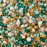 2-10mm Mixed Pearls and Rhinestones Resin Round Flat Back Loose Pearls #93 - 2000pcs