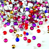 SS6-SS20/2-5mm Valentine Fuchsia, Siam, Purple, Gold Glass Round Flat Back Rhinestones Mixed Set #9 - 1000pcs