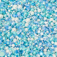 2-10mm Mixed Pearls and Rhinestones Resin Round Flat Back Loose Pearls #96 - 2000pcs