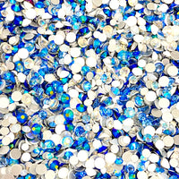 SS6-SS20/2-5mm Light Blue , White, Blue AB Glass Round Flat Back Rhinestones Mixed Set #8 - 1000pcs