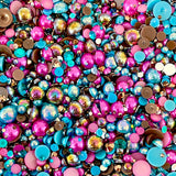 2-10mm Mixed Pearls and Rhinestones Resin Round Flat Back Loose Pearls #97 - 2000pcs