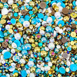 2-10mm Mixed Pearls and Rhinestones Resin Round Flat Back Loose Pearls #102 - 2000pcs