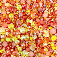 2-10mm Mixed Pearls and Rhinestones Resin Round Flat Back Loose Pearls #103 - 2000pcs