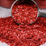 Red Chunky Holographic Glitter, Polyester Glitter - 1oz/30g