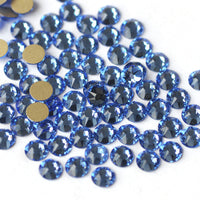 A1 Light Sapphire Blue Glass Round Flat Back Loose Rhinestones - 288-14,400pcs