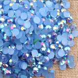 2mm Light Sapphire Blue AB Jelly Round Flat Back Loose Rhinestones