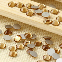 Light Coffee Crystal Glass Rhinestones - SS34, 288 pieces - 7mm Flatback, Round, Loose Bling - TheDecoKraft - 1