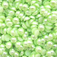 6mm Light Green Resin Round Flat Back Loose Pearls - 1000pcs