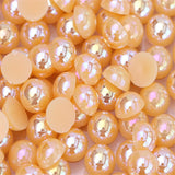 5mm Light Orange AB Resin Round Flat Back Loose Pearls - 1000pcs