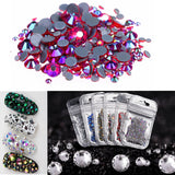 Mixed Rose Pink AB Glass Round Flat Back Loose HOTFIX Rhinestones - 400pcs