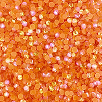 Orange Luminous Glass Round Flat Back Loose Rhinestones