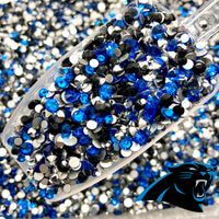 SS6-SS20/2-5mm Blue Black Silver Glass Round Flat Back Rhinestones Mixed Set #21 - 1000pcs