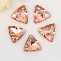 18mm Peach Glass Triangle Pointback Chatons Rhinestones - 10pcs