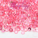 NEW 2mm to 6mm Pink Transparent Jelly Round Flat Back Loose Rhinestones