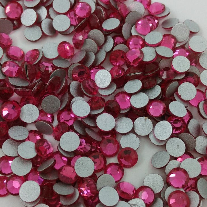Rose Dark Pink Crystal Glass Rhinestones - SS16, 1440 pieces - 4mm Flatback, Round, Loose Bling - TheDecoKraft - 1