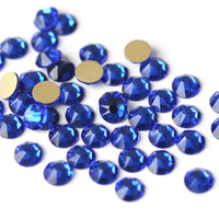 A1 Sapphire Blue Glass Round Flat Back Loose Rhinestones - 288-14,400pcs