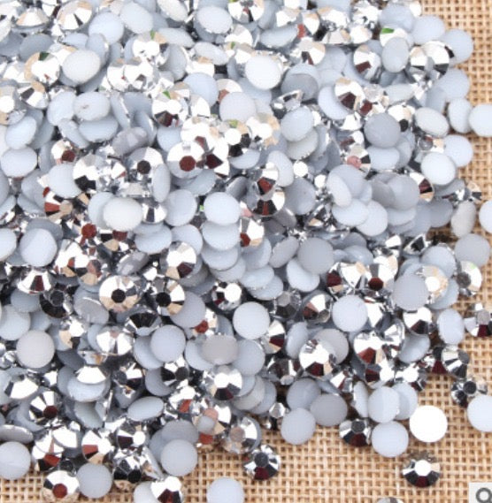 6mm Silver Jelly Resin Round Flat Back Loose Rhinestones