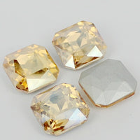 14mm Champagne Glass Square Pointback Chatons Rhinestones - 5pcs