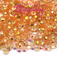 NEW 2 to 6mm Champagne AB Transparent Jelly Round Flat Back Loose Rhinestones