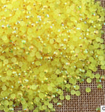 WCE - 5mm Bright Yellow AB Jelly Resin Round Flat Back Loose Rhinestones - 3,000pcs