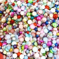 2-10mm Mixed Assorted Flatback Half Round Pearls - 30 grams / 500 pieces - Loose, Bling, Nail Art, Decoden TDK-P080 - TheDecoKraft - 1