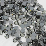 Mixed Black Diamond Glass Round Flat Back Loose HOTFIX Rhinestones - 400pcs
