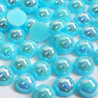 2-10mm Mixed Aqua Blue AB Flatback Half Round Pearls - 30 grams / 500 pieces - Loose, Bling, Nail Art, Decoden TDK-P066 - TheDecoKraft - 1