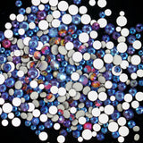 SS16/4mm Blue Rainbow Glass Round Flat Back Loose Rhinestones - 1440pcs