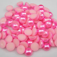 10mm Bubble Gum Pink Resin Round Flat Back Loose Pearls
