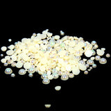 8mm Champagne AB Resin Round Flat Back Loose Pearls - 500pcs