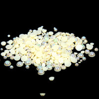 2mm Champagne AB Resin Round Flat Back Loose Pearls - 5000pcs