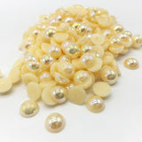8mm Champagne AB Resin Round Flat Back Loose Pearls - 500pcs