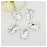 13x18mm Clear Glass Emerald Pointback Chatons Rhinestones - 10pcs