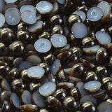 7mm Dark Coffee Resin Round Flat Back Loose Pearls