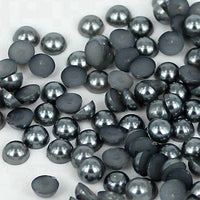 3mm Dark Gray Resin Round Flat Back Loose Pearls