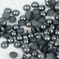 7mm Dark Gray Resin Round Flat Back Loose Pearls