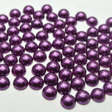 6mm Dark Purple Resin Round Flat Back Loose Pearls - 1000pcs