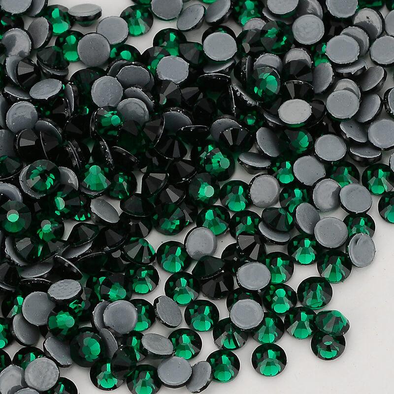 SS16/4mm Emerald Green Glass Round Flat Back Loose HOTFIX Rhinestones - 1440pcs
