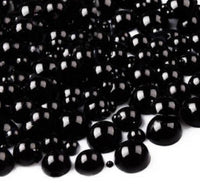 2-10mm Black Resin Round Flat Back Loose Pearls - 1000pcs