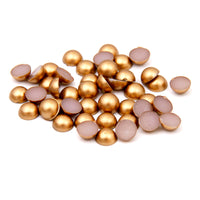 4mm Gold Matte Resin Round Flat Back Loose Pearls